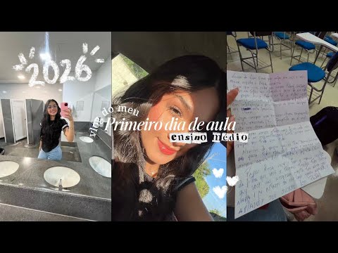 MINI VLOG DO MEU PRIMEIRO DIA DE AULA NO ENSINO MÉDIO!! 🤍🤍 #escola #voltaàsaulas #ensinomédio 