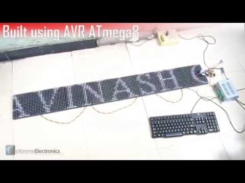 Led moving message display with ps2 keyboard