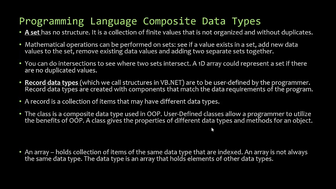 13.1 User Defined Data Types