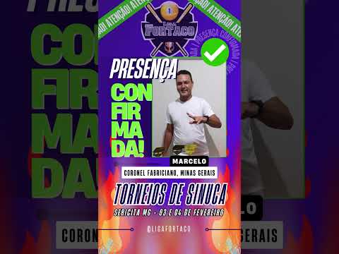 Marcelo Vale do Aço Confirmado Para os Torneios de Sinuca em Sericita Minas Gerais #sinuca