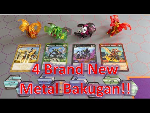 4 Brand New True Metal Platinum Bakugan!!