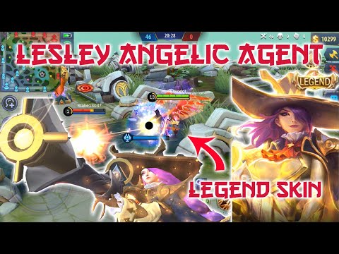 Lesley Angelic Agent 【LEGEND】 Skin Gameplay (LEGEND PIRATE!) | Mobile Legends