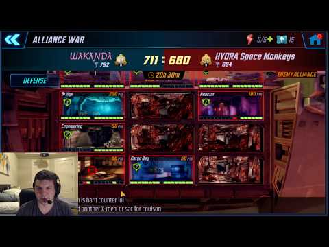 Alliance War Offense - X-men 258k vs Coulson Shield Team 308k - 50k Punch Up! - Marvel Strike Force