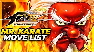 MR. KARATE MOVE LIST - The King of Fighters XIII (KOFXIII)