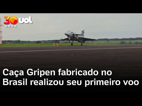 Caça Gripen fabricado no Brasil realizou seu primeiro voo; veja imagens