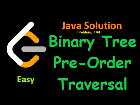 Binary Tree Preorder Traversal Leetcode 144 Easy Java Solution