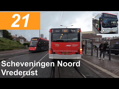 HTM lijn 21: Scheveningen Noord - Vrederust - Garage Telexstraat | HTM 1021 | 2024