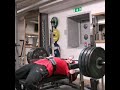 Dead bench press with close grip 150kg 10 reps 2 sets