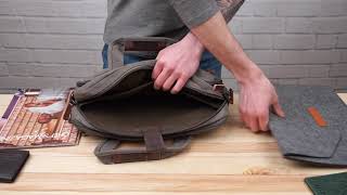 Сумка текстильна для ноутбука 20086 Vintage сірий