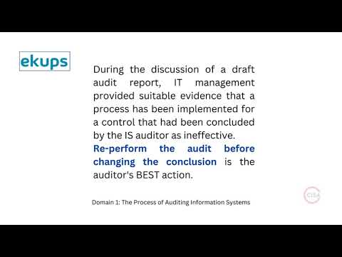 CISA Domain 1: The Process of Auditing Information Systems (www.ekups.com)