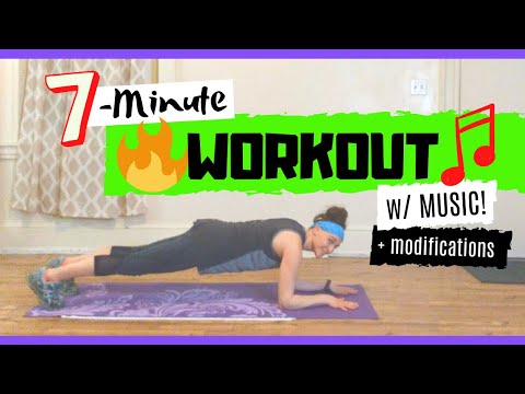 Scientific 7-Minute Workout with Music + Modifications 🔥 Fat-Burning Full-Body HIIT Workout at Home