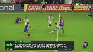 Carlos Renaux vence Figueirense mesmo com um jogador a menos no Catarinense