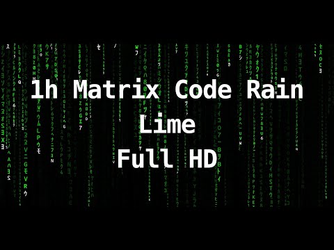 1h Matrix Code Rain | Digital Rain Animation | Screensaver | Lime | Full HD