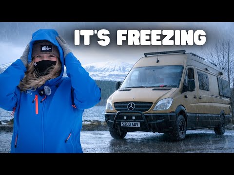 WINTER VAN CAMPING IN A STORM | Scottish Highlands
