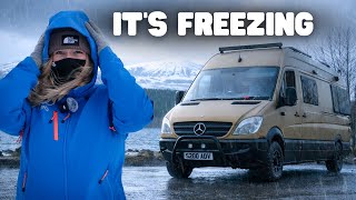 WINTER VAN CAMPING IN A STORM | Scottish Highlands