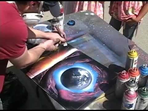 Spray Paint Art live painting #6 of 8 (Cave/Gridelines)