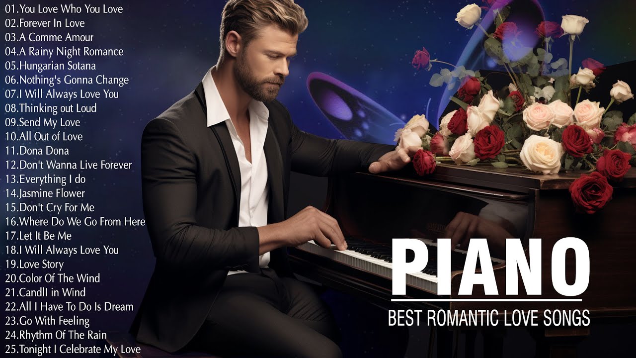 200 Most Famous Beautiful Piano Melodies - Great Relaxing Piano Instrumental Love Songs Playlist