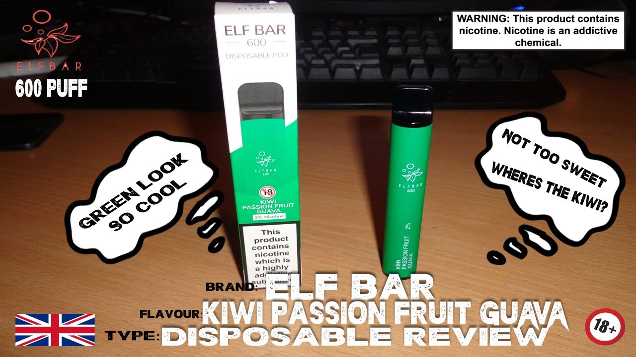 ELF BAR 600 PUFF - KIWI PASSION FRUIT GUAVA - UK REVIEW
