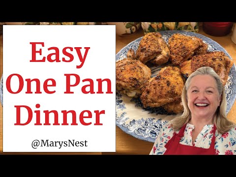 Easy Skillet Chicken Thighs Dinner with Super Crispy Skin!