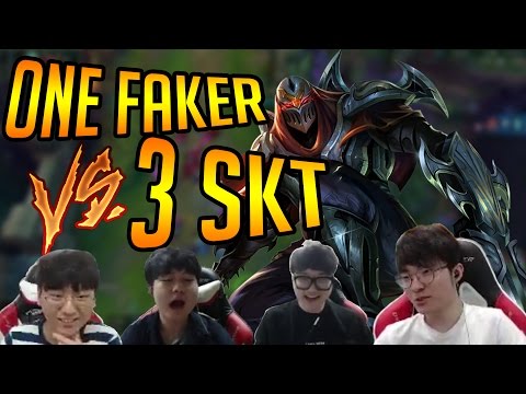 1 Faker vs 3 SKT! -Faker's Stream Highlights (Translated)