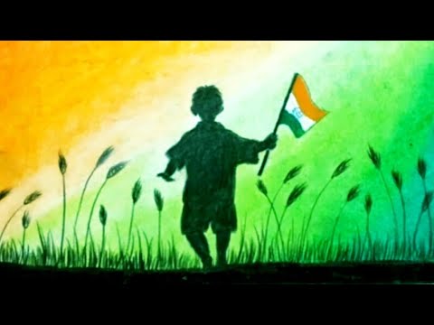 How to draw Republic Day by Oil Pastels | Easy Drawing Republic Day | Indian Flag Drawing Video