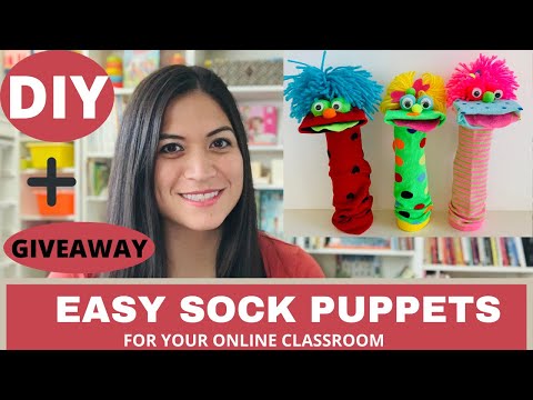 Props for your Online Teaching Classroom! How to Make Sock Puppets/ Quick & Easy DIY Crafts