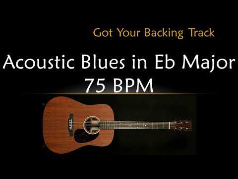 Backing Track for Guitar - Acoustic Blues in Eb - 75 BPM