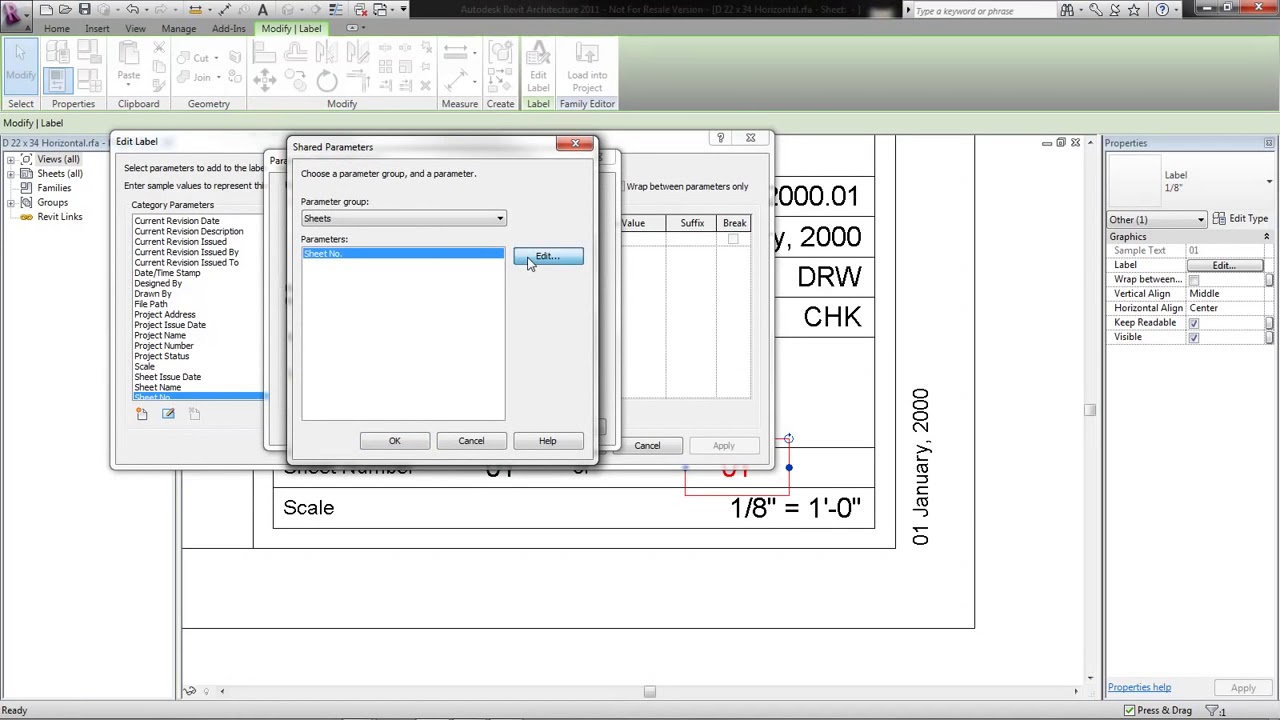 Revit   Creating a Title Block Parameter