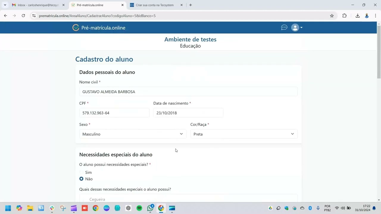 Transferência Interna Escolar - Guaçuí -ES