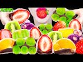 ASMR FRUIT RICE CAKES STRAWBERRY GREEN GRAPES KIWI ORANGE 과일 찹쌀떡 딸기 샤인머스캣 �