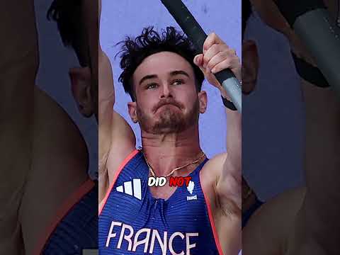 French Pole Vaulter DISQUALIFIED because of his BULGE! 😳😳 #shorts #shortsfeed #olympics