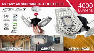 TRiLIGHT Motion-Activated Garage Ceiling LED Light with Adjustable Sensor, 4,000 Lumens - video thumbnail 4