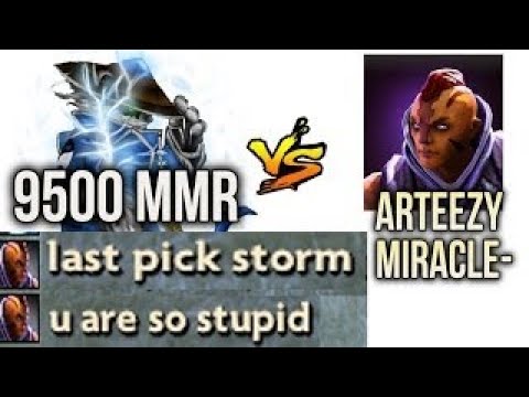 9500 MMR Highest World Record MidOne Storm vs Arteezy/Miracle- Anti Mage Trash talk Dota 2
