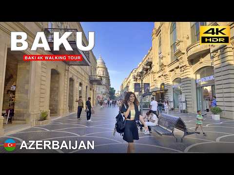 Baku – 4K Walk | City Center Route – From 28 May Sta. to Old City | Azerbaijan 🇦🇿 Jun 2025 [4K HDR]