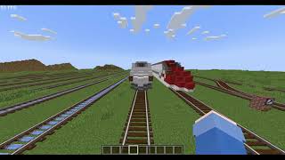 E6系風新幹線(C6系)と100系風新幹線(10000000000系) Minecraft Create Modで作ってみた