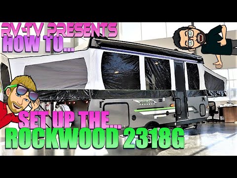 Step by Step Set-up of a Rockwood Freedom 2318G  tent trailer. Fold down set up, how to video.
