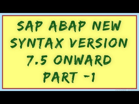 SAP ABAP New Syntax 7.5 Part-1 | SAP ABAP on Hana new syntax Part-1 | SAP HANA New syntax
