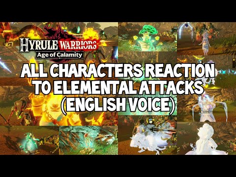 All Characters reaction to Elemental Attack (English Voice) Hyrule Warriors: Age of Calamity