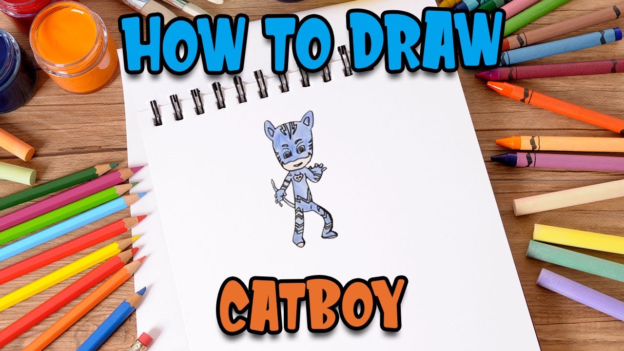 How to Draw easy PJ Mask Catboy step by step for Kids   #shorts