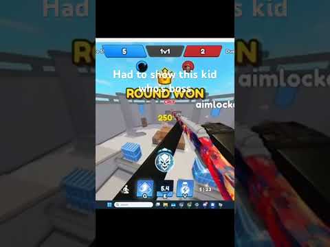 This toxic kid challenged me to a trickshot 1v1 (Hypershot) #roblox #newgame #1v1