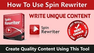How To Use Spin Rewriter Software/Tool | Spin Rewriter 9.0 | 2018
