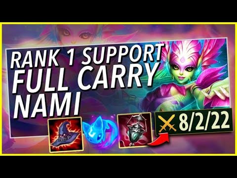 #1 SUPPORT WORLD SOLO-QUEUE NAMI CARRY BUILD (EASY WINS) - League of Legends