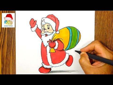 comment dessiner un pere noel simple à reproduire