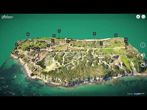 3D App of the ancient Tharros city archaeological site - Cabras, Sardinia, Italy.