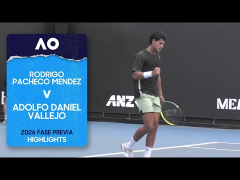Rodrigo Pacheco Mendez v Adolfo Daniel Vallejo Resumen con IA | Australian Open 2026 Fase Previa