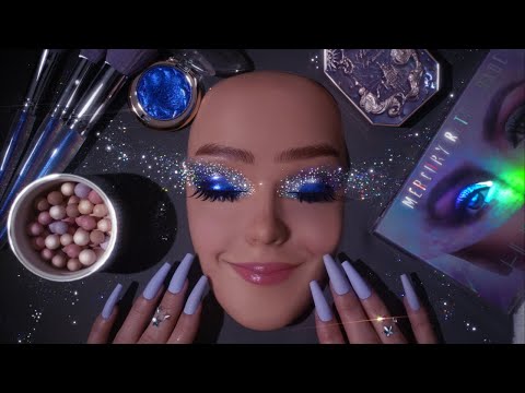 ASMR Cosmic Glam Makeup Application ( Whispered Video For Sleep )