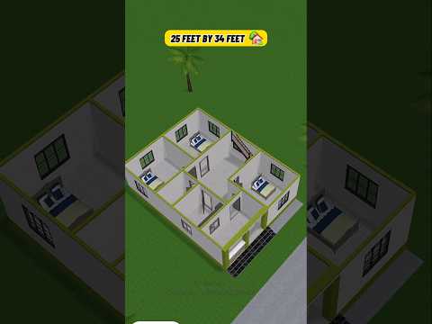 25 feet by 35 feet ghar ka naksha 3d me #erarman #construction
