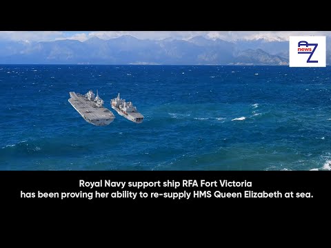 Royal Navy support ship RFA Fort Victoria has been proving her ability to re-supply HQE at sea