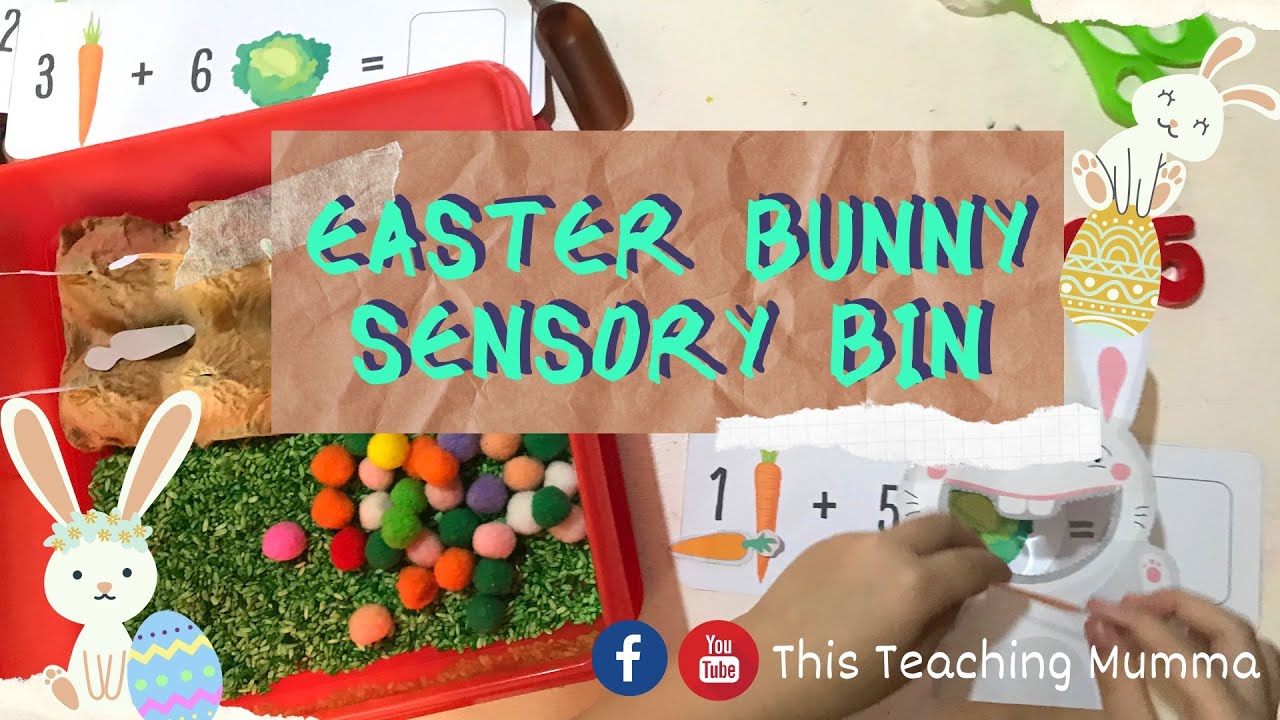 Easter Sensory Bin + Learning Addition