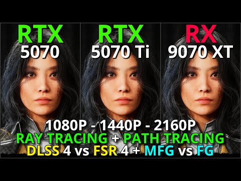 RTX 5070 vs RTX 5070 Ti vs RX 9070 XT | Ray/Path Tracing | DLSS 4 vs FSR 4 + FG/MFG | 1080p 1440p 4K